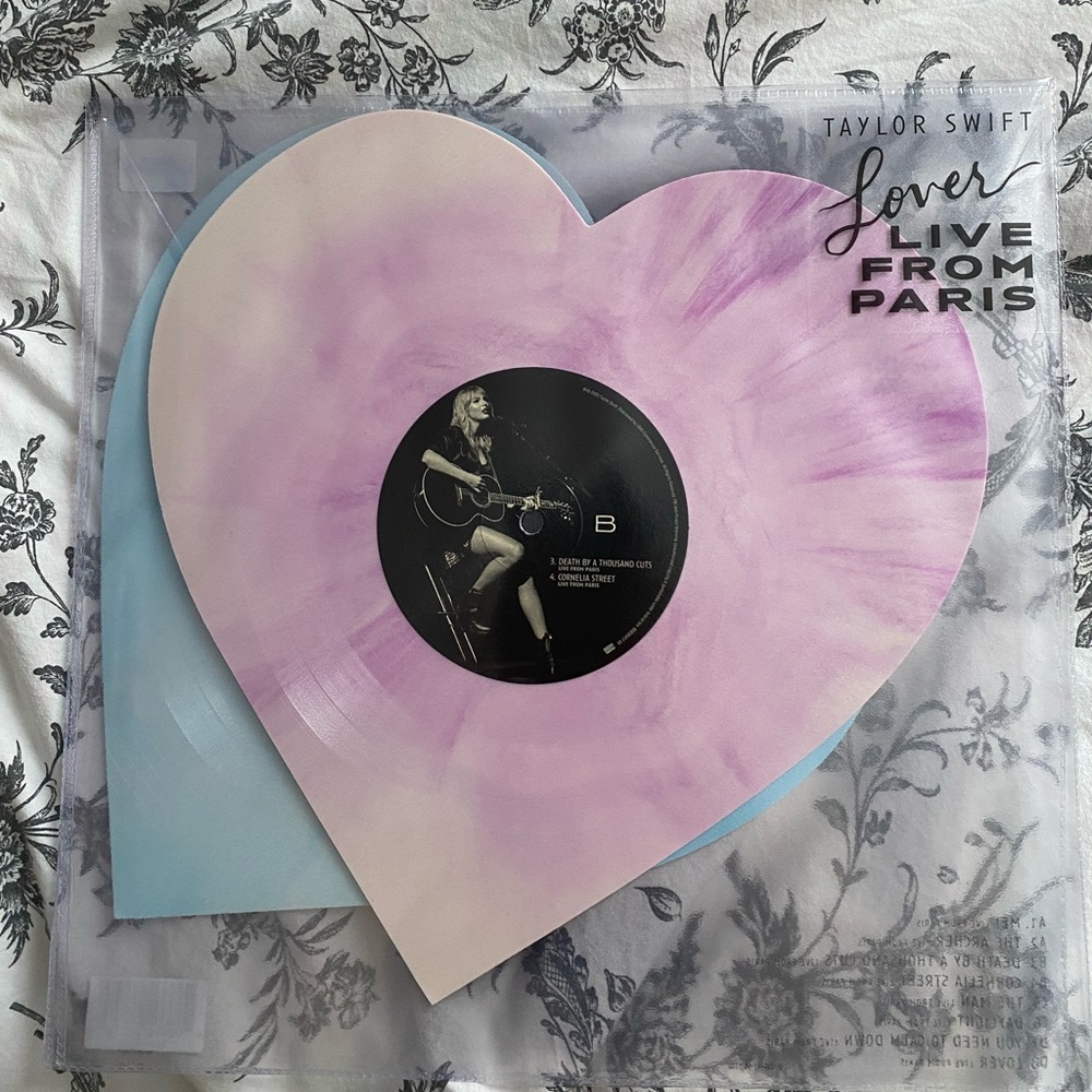 Taylor Swift Lover Live In Paris Heart Shaped Vinyl 2LP